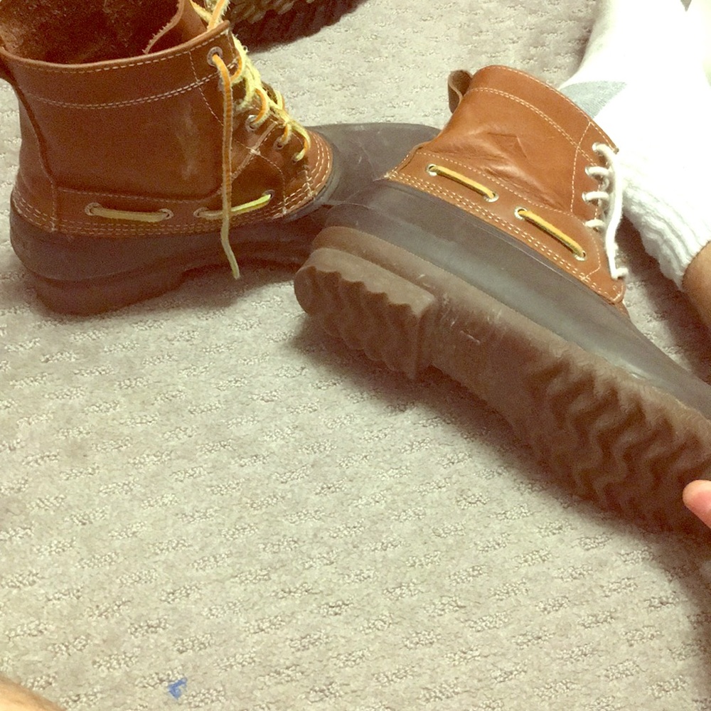 Sperry top sider rain and winter duck boots.